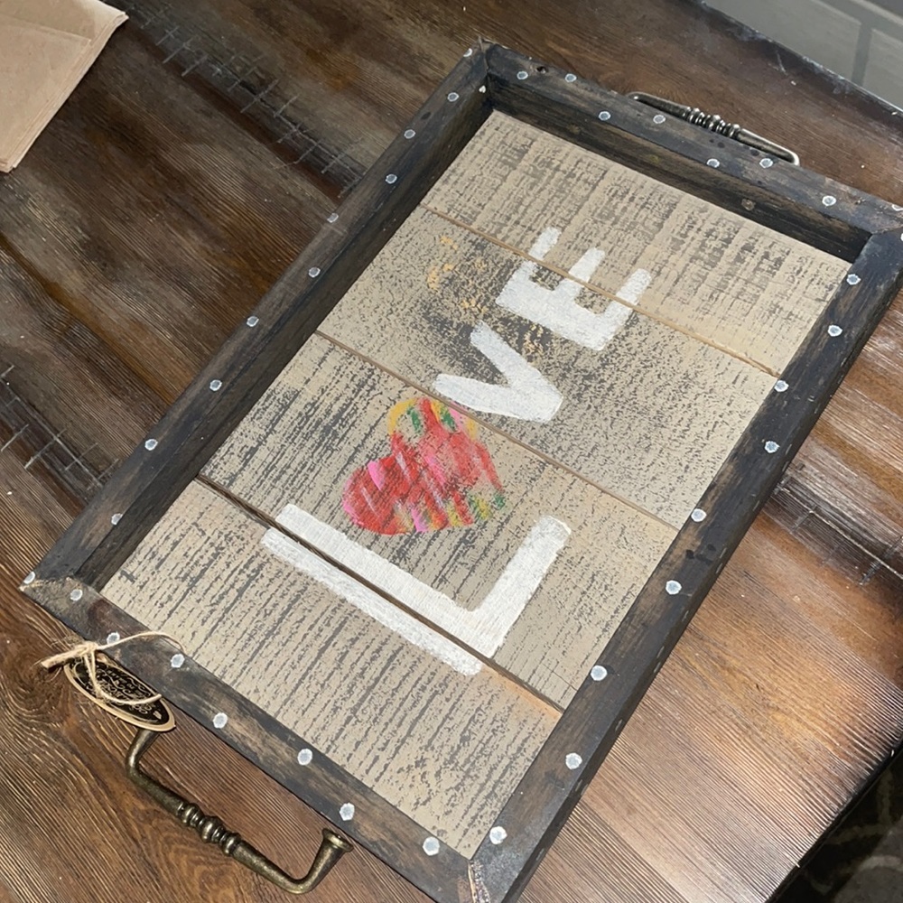 Rustic Wood Serving Tray